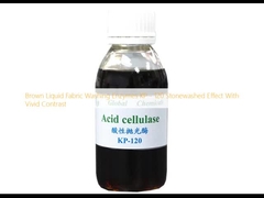 갈색 액체 직물 세척 효소 KP - 120 생생한 대조를 가진 돌 세척 효과